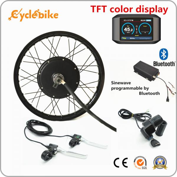 72v 5000W Electric Bike Kit Brushless Gearless Hub Motor With Batteries / TFT