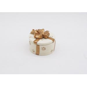 China Heart Shape Porcelain Kitchen Canisters Handmade Trinket Box Covered Box With Bowknot supplier