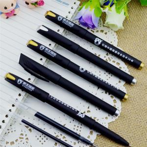 Gel pen,Promotional gel-ink pen with cap, Black rubber gel-ink pen