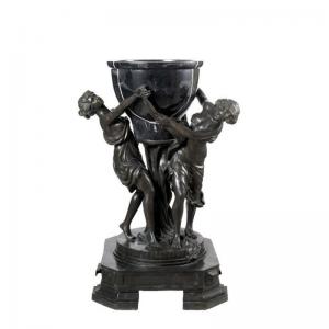 China European Style Black Cast Iron Urn Planters Antique Imitation Style supplier