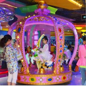 China kids amusement rides royal crown carousel horse ride for sale supplier