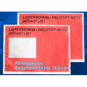 China Customize plastic self adhesive packing list bag, envelope cash bag/plastic envelope cash bag used in store & bank, bagp supplier