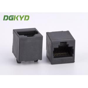 China PBT Black 180 Degree RJ45 Single Port , CAT6 10 Pins 10 Contacts RJ45 Keystone Jack RJ45 With Transformer wholesale