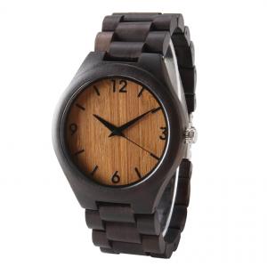 China Men Wooden Wrist Watch Dial 3 Atm Water Resistant Bamboo Quartz Watch supplier