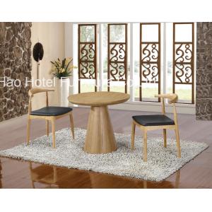 Round Restaurant Hotel Dining Table Set Custom Made With Nature Wood