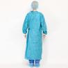 China SMMS Blue Color EN 13795 Knitted Cuff Surgical Gown with Ultrasonic Sewing wholesale