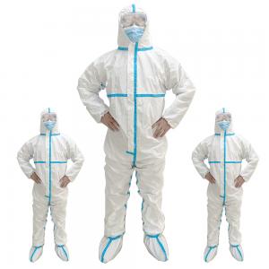 SF Hooded Non Woven Hazmat Suit Full Body Protection Suit With Boots Cover