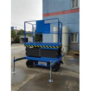 Solid Tyre Wheel Skidproof Checkered Platform Aerial Hydraulic Mobile Scissor Lift