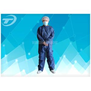 China PE Coated White Disposable Coverall Suit / Disposable Protective Suits For Men S To 5XL supplier