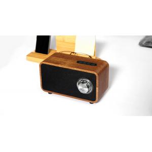 China TF Card Supported Wooden Bluetooth Speaker , Line - In Function Wooden Stereo Speakers supplier