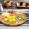 divided large round wood bamboo snacks fruit serving tray