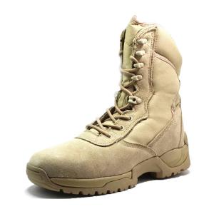 Cow Suede Khaki Army Boots 1000d Nylon With Ykk Zip Shock Resistant