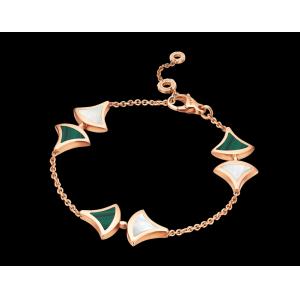 DIVAS' DREAM bracelet in 18 kt pink gold with malachite and morther of pearl