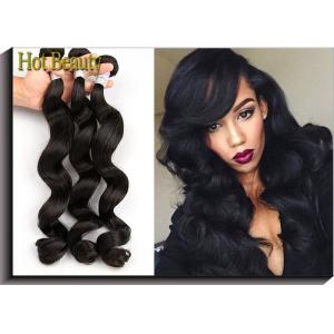 China 6A Grade Black Virgin Human Hair Extensions Natural Wave Full Head Bundles supplier