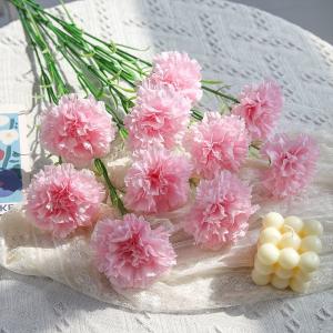 China Pink Red Champagne Artificial Carnations Bulk For Mother's Day supplier