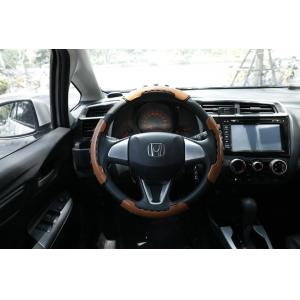13 Inch Nubuck Leather Steering Wheel Cover , Universal Steering Wheel Cover High Performance