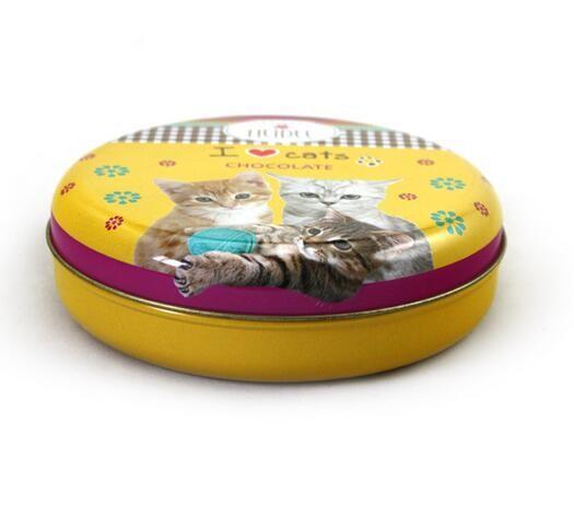 Seamless Round Cat Food Metal Container