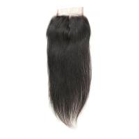 China Smooth Long Human Hair Lace Closure / Silk Base Closure Weave Double Weft on sale
