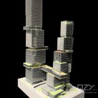 China Competition Work Model - Designed by NBBJ -1:500 Vanke Project Tower Model on sale