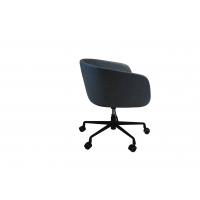 China Metal Base Upholstered Swivel Armchair Black Swivel Lounge Chair on sale
