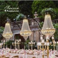 China Hot Sales Wedding Half Circle Arch Light Wedding Chandelier Stand For Wedding Props Event Decor on sale