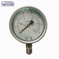 China Vertical Connection Silicone Stainless Steel Glycerin Filled Pressure Gauge Manufacturers on sale