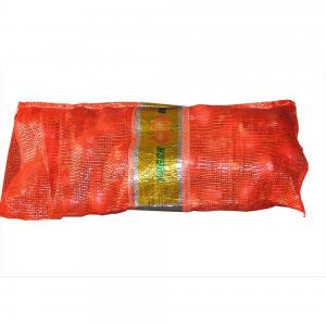 China Durable Industrial Agriculture Red Pe Woven Bag 25 kg Onion Potato Mesh Bags with Logo supplier