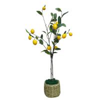 China Lifelike 100cm Artificial Fruit Tree Indoor Potted Lemon Green Yellow Plant on sale