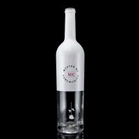 China Custom Bottle 750ml White Spray Paint Whisky Vodka Empty Glass Bottle With Cork on sale