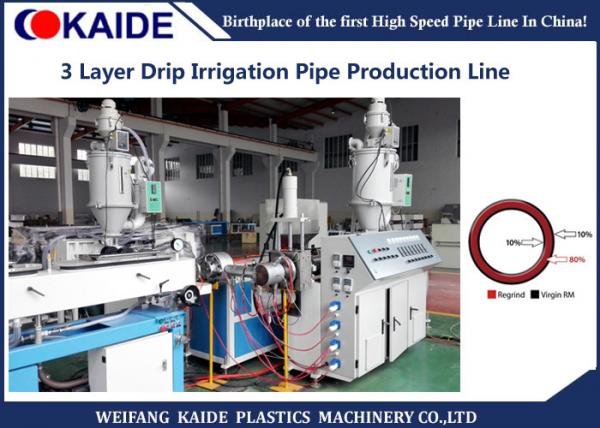 Plastic Pipe Extrusion Machine , Drip Irrigation Pipe Machine With Recycled