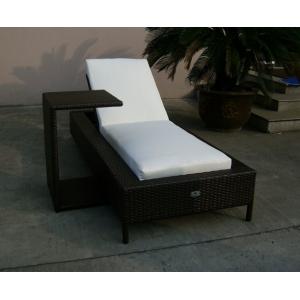Folding Beach Lounge Chair , Outdoor Garden Wicker Chaise Lounge
