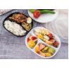 3-Compartment Oval plastic food trays with lid / disposable takeaway food