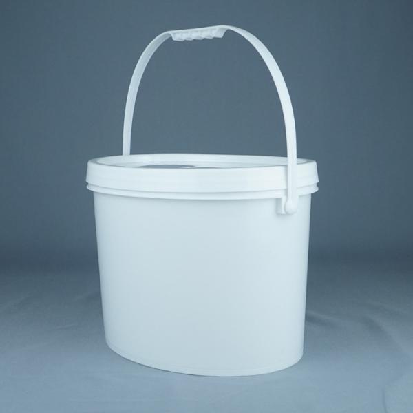 China Seau en plastique ovale personnalisable PP/HDPE avec IML ou impression thermique de transfert ou d'écran wholesale