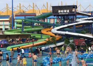 China Huge Spiral Water Slide Playground / Adult Commercial Swimming Pool Slides on sale 