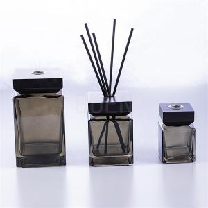 Square Reed Glass Aromatherapy Diffuser Oil Bottle Transparent Black