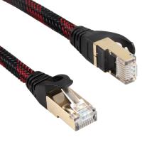 China AWG 28 Red Black Braided Lan Cable , High Speed Stable Patch Cord Cat 7 on sale