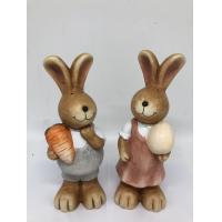 China Polyresin Rabbit Figurine Home Resin Garden Decor Handmade Craft on sale