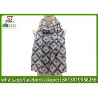 China trader oversized herringbone long print scarf muffler 90*180cm 100% Polyester pashmina keep in uniforms