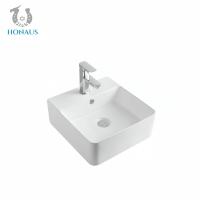 China Small Bathroom Countertop Basin Anti Scratch Ceramic Multi Sizes White on sale