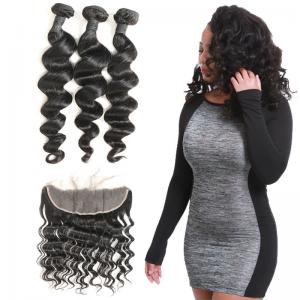 Healthy Natural Color Loose Curly Indian Remy Hair Weave No Tangle OEM Service