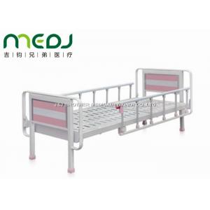 China Pink Flat Hospital Manual Bed 2130X970X540mm MJSD06-01 With Foldable Side Rail supplier