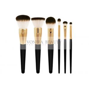 Classic Goat Hair Makeup Brush Set Three Tone Natural Hair Makeup Brushes With Gold Ferrules