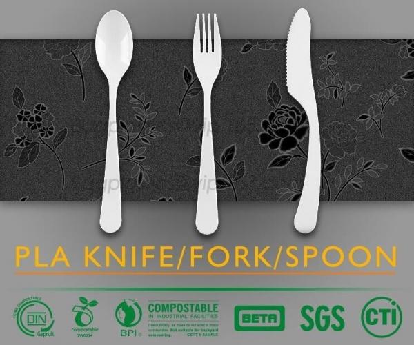 biodegradable and compostable PLA cutlery set, food cutlery set, biodegradable