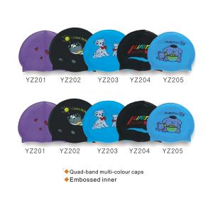 China Custom printed silicone swimming caps for children supplier