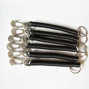 China Plastic Spiral Expandable Coil Lanyard Coiled Key Lanyard With Press In Hook / Split Ring supplier