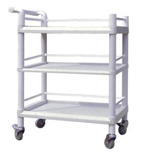 China Strong Load Bearing Utlity Medical Instrument Trolley 3 Tiers Plastic Trolley Cart supplier