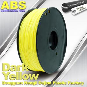 China Filamento amarelo escuro do ABS, filamento 3D que imprime o material plástico 1,75/3mm supplier