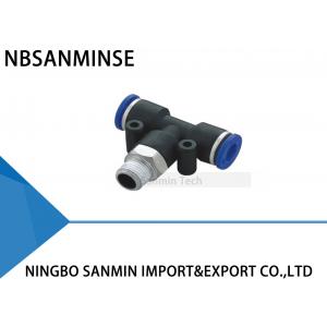 China PT Plastic Male Branch Tee Fitting Pneumatic Push In Machine Accessories Connector Sanmin supplier