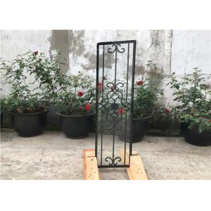 Square Top Eyebrow Wrought Iron Glass Galvanized Steel Anti Rusting