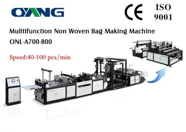 Eco Recycled Automatic Non Woven Bag Making Machine , Carry Bags Manufacturing